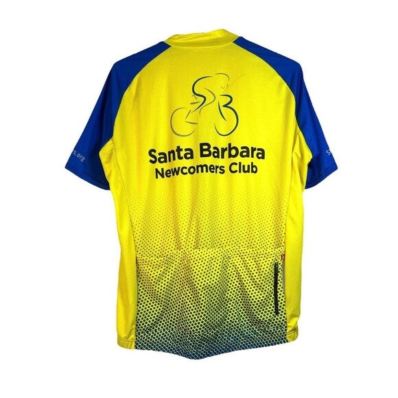 Santa Barbara Newcomers Club Mens Yellow Blue Cycling Jersey Outdoor Size XL - Picture 2 of 9